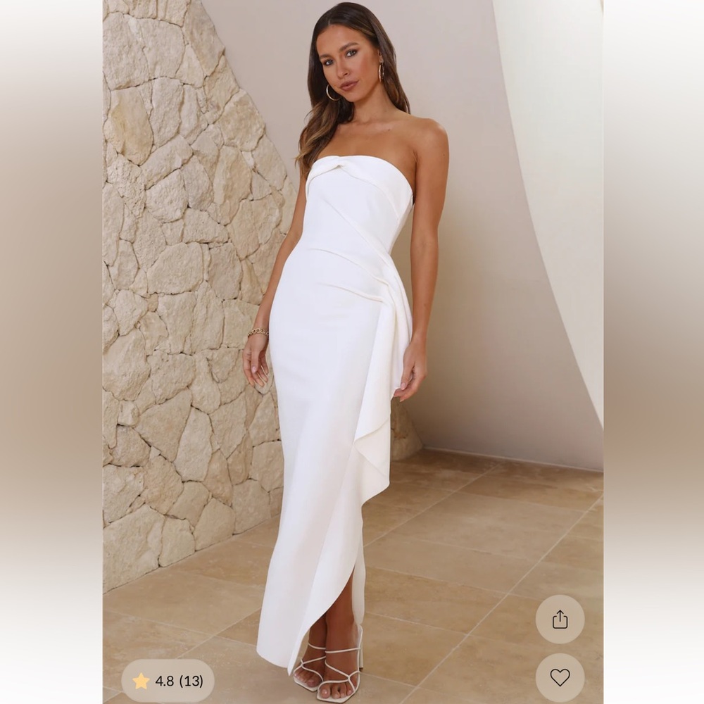 Hello Molly White Strapless Dress